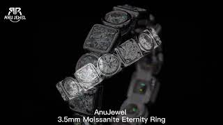 3.5mm D Color Moissanite Wedding Band Women Ring Eternity Rings 925 Sterling Silver Rings  For Men