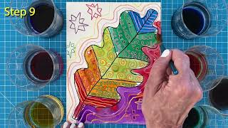 How to Paint a Leaf Resist Pattern