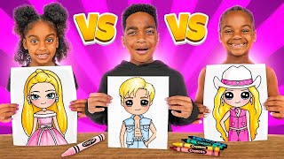 3 MARKER BARBIE CHALLENGE WITH THE PRINCE FAMILY