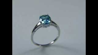 Swiss Blue Topaz Solitare 3.15ct  Sterling Silver www.aurelais world of jewellery.com