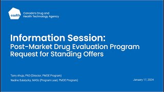 CADTH Information Session: PMDE Program Request for Standing Offers