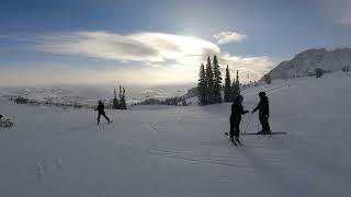 Snowbasin first run of the day 1/19/25