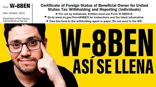 ✏️ ¿CÓMO LLENAR el FORMULARIO W-8BEN de FORMA CORRECTA?