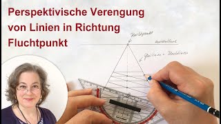 Perspektivische Verengung von Linien in Richtung Fluchtpunkt