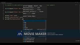 Python program to add subtract multiplication and division taking input from user