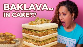 Leveling up VANILLA CAKE with Layers of BAKLAVA and HONEY! | How To Cake It with Yolanda Gampp