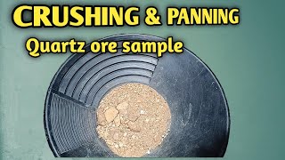 CRUSHING QUARTZ ROCKS SAMPLE FROM MINING SITE FOR GOLD