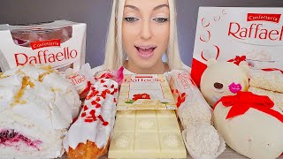 ASMR FERRERO RAFFAELLO, WHITE CHOCOLATE, CAKE, CANDY DESSERT MUKBANG, 컬러 디저트 먹방