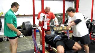 Harley Timbs - 1/23/10  625 lb. bench press plus 2 purple bands per side