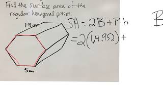 Surface area of a hexagonal prism