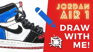SNEAKER DRAWING | AIR JORDAN 1 // draw and paint step by step for kids