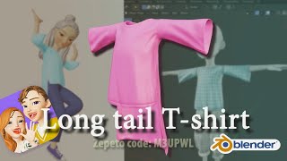 💰💰💰 제페토 옷 만들기(블렌더) : Make a Zepeto costume, 'Long tail T-shirt' with Blender #zepeto #국비지원제페토 #제페토