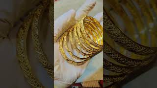 Gold plated Bangles 24k gold Polish long lasting colour Dubai design 2025 #trending #arabic #shorts