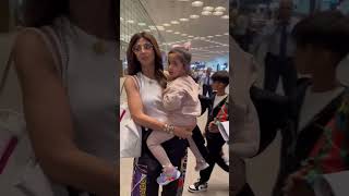 Shilpa Shetty baby so cute Mumbai Airport with husband Spotted #shilpashetty #bollywood