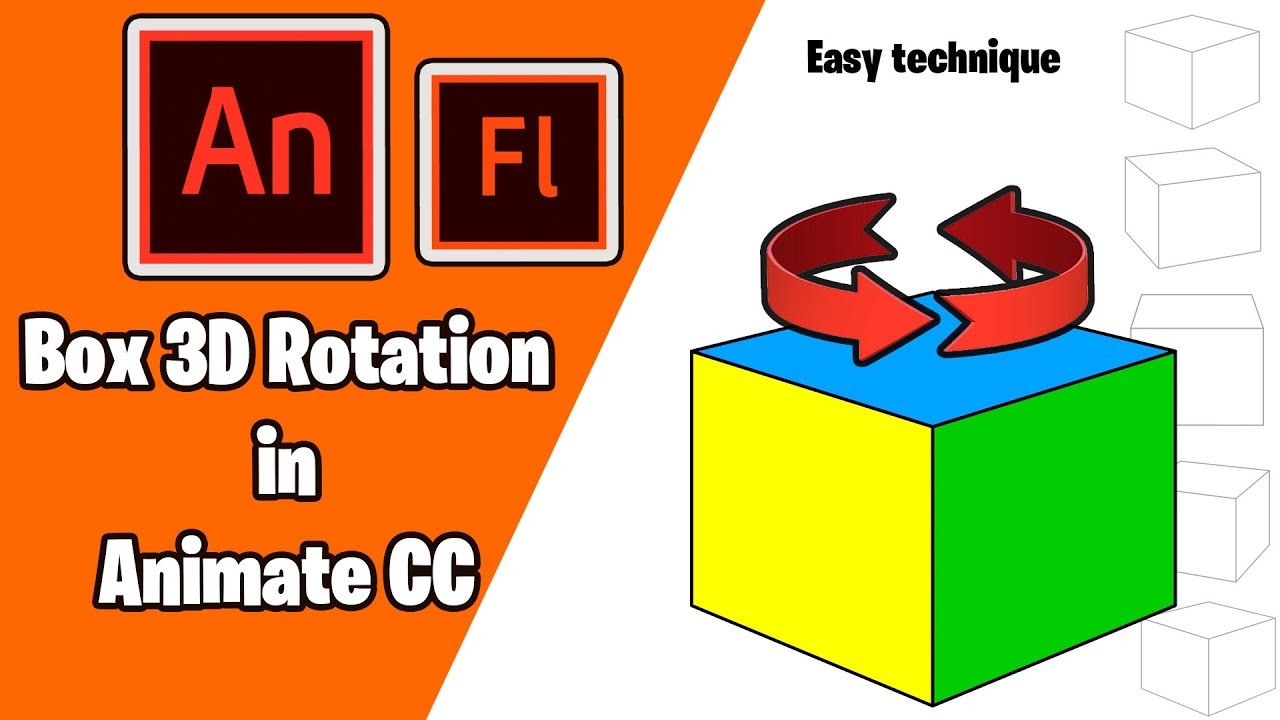 Box 3D Rotation Animation, Frame By Frame Animation, Adobe Animate CC ...