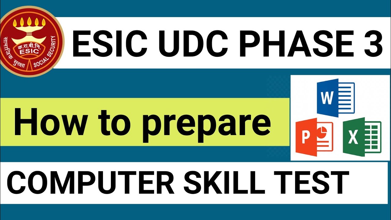 How To Prepare Esic Udc Computer Skill Test | Esic Udc Phase 3 - YouTube