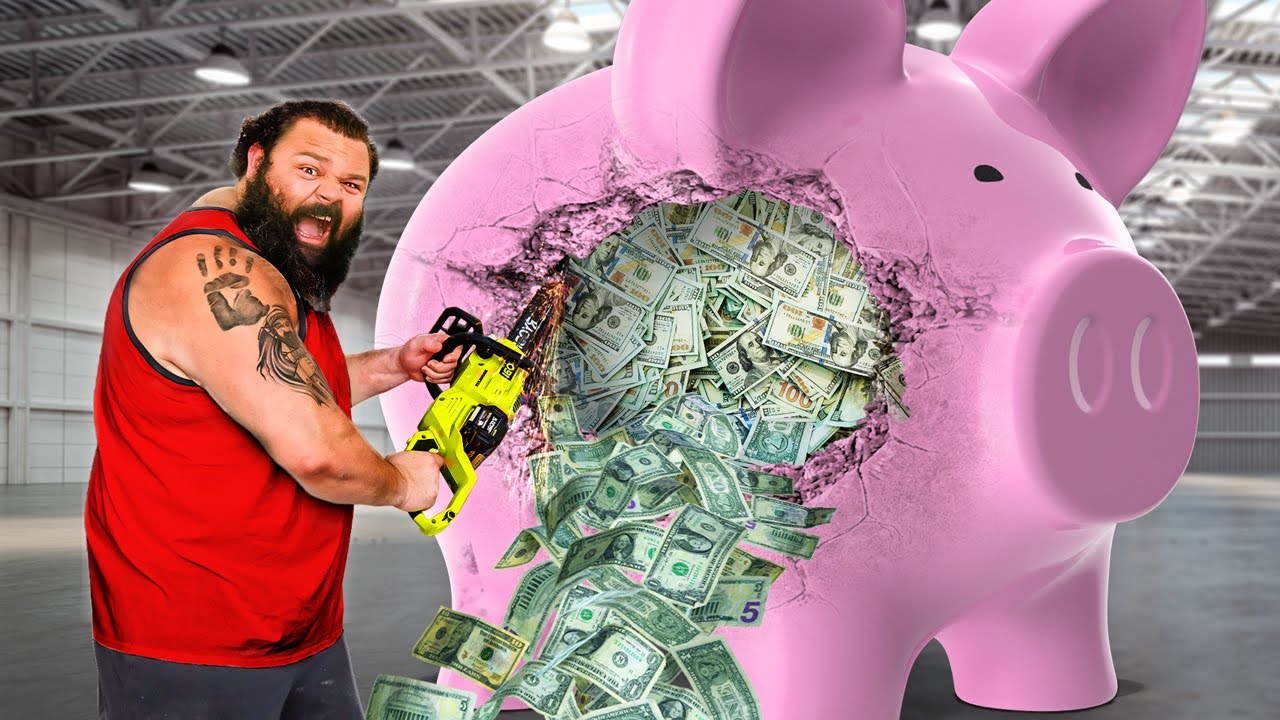 World's Strongest Man vs BULLETPROOF Piggy Bank