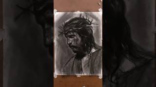 “King of kings” charcoal on paper. #art #drawing #explore #sketch #jesus #fyp #god #beautiful