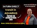 Saturn direct in Aquarius for all Ascendants 15 Nov’24 till 29 Mar’25 | Prepare for Saturn in Pisces