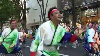 2018　原宿表参道元氣祭 スーパーよさこい　夢源風人　26日　表参道アヴェニューパレード２演舞目