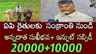 ఏపి రైతులకు సంక్రాంతి నుండి ఖాతాల్లోకి 20000+10000 జమ అవుతుంది|annadatha sukibhava|input subsidy