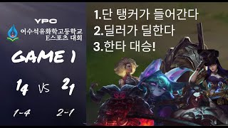 2024. 여수석유화학고 송백 E-sports 대회 예선 재경기 1-4 vs 2-1