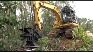 Dymax Excavator Tree Shear in Action in Indonesia