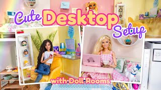 Let's DIY A Cute Desk Setup With Doll Rooms And Storage