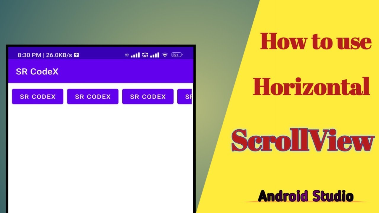 How To Use Horizontal Scrollview Scrollview Android Studio Sr