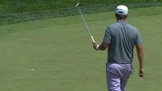 Freddie Jacobson rolls in 28-foot birdie on No. 8 at Quicken Loans