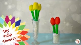 Easy Tulip flowers for vase || DIY Plastic Spoon Crafts