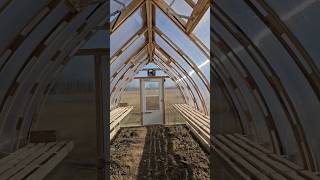 walk through of our  wood Gothic arch Greenhouse @MarthaKonzelman