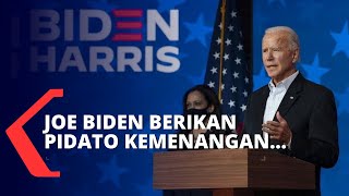 Terpilih Jadi Presiden Amerika Serikat, Joe Biden Sampaikan Pidato Kemenangan