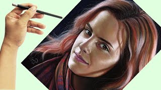 The MAGIC of PASTEL! Realistic Portrait Drawing of Hermione Granger (6 Steps)