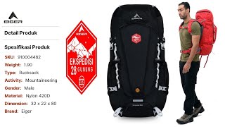 CARRIER EIGER RHINOS 60L EKSPEDISI 28 GUNUNG || REVIEW TAS GUNUNG EIGER RHINOS 60L || 910004482