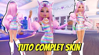 TUTO FACILE DE MON SKIN DANS DRESS TO IMPRESS! CHEVEUX QUI BOUGENT ET ROBE À PAILLETTES! ROBLOX