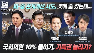 I 김종대 I 미중 관계 개선되나 I 정동영 I 순방 나선 尹 걱정된다 I 김준일 I 국회의원 10% 줄이기, 기득권 늘리기? I 6/20(화) 김혜영의 뉴스공감