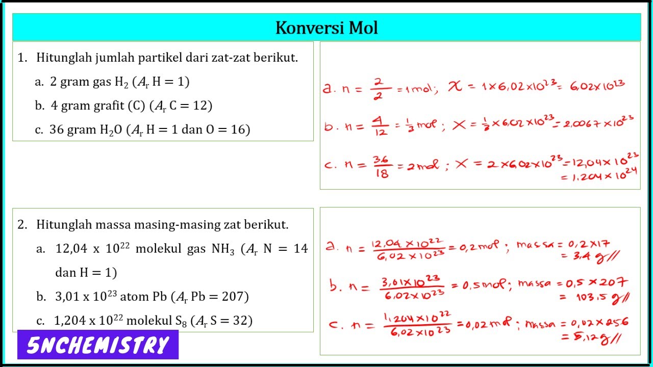 Hubungan Mol - Jumlah Partikel - Massa - Volume (STP) - YouTube