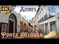 [4K] Azores Islands Ponta Delgada summer walking tour in São Miguel island