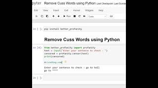 Day 36 : Remove Cuss Words using Python
