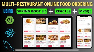 Multi Restaurant Online Food Ordering System Project using Spring Boot, React JS, MySQL