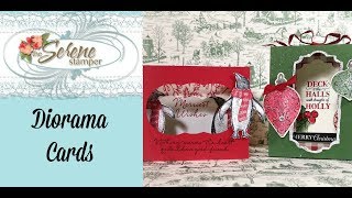 Two Christmas Diorama Cards and How to Make Decorative Paper Bows!