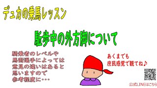 【乗馬】駈歩中の外方脚について【いろいろあるよ】