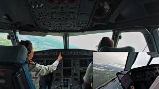 Airbus A320 Landing In Crosswind And Turbulence | Girl Pilot Landing in BRU RWY 25L Cockpit View