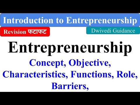 Entrepreneurship: concept and objective, entrepreneur, introduction to entrepreneurship bcom, bba