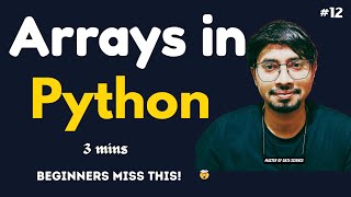 Python Programming Language Full Course for Beginners – #12 Array in Python Explained in 3 Minutes