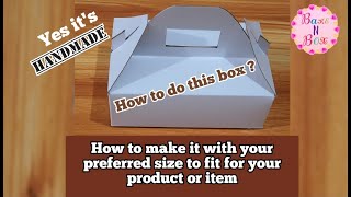 DIY Box with Handle|Pastry Box|Handmade Box | Gable Box