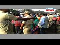 protest of port workers demanding reduced work hours in paradip