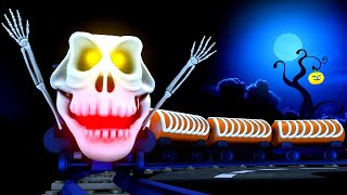 Halloween Train  - Skeleton Ghost Train | Monster Train Cartoon Toy Factory