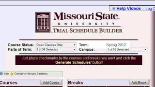 My Missouri State & the Trial Schedule Builder